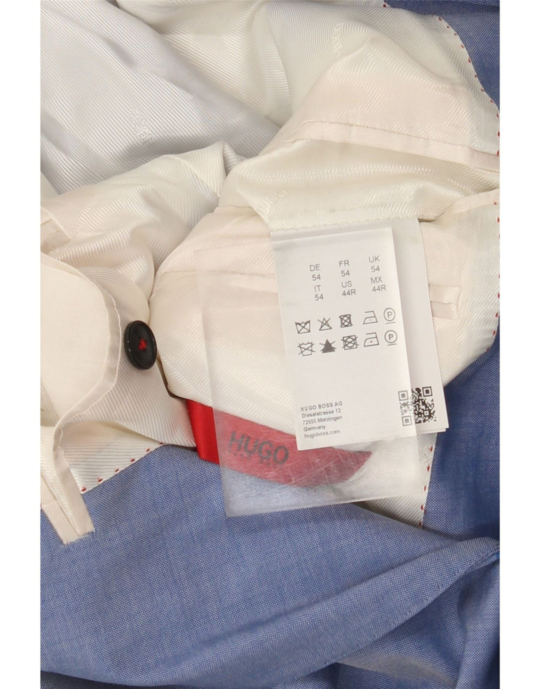 Męska marynarka zapinana na 2 guziki Hugo Boss IT 54 2XL Niebieska wełna