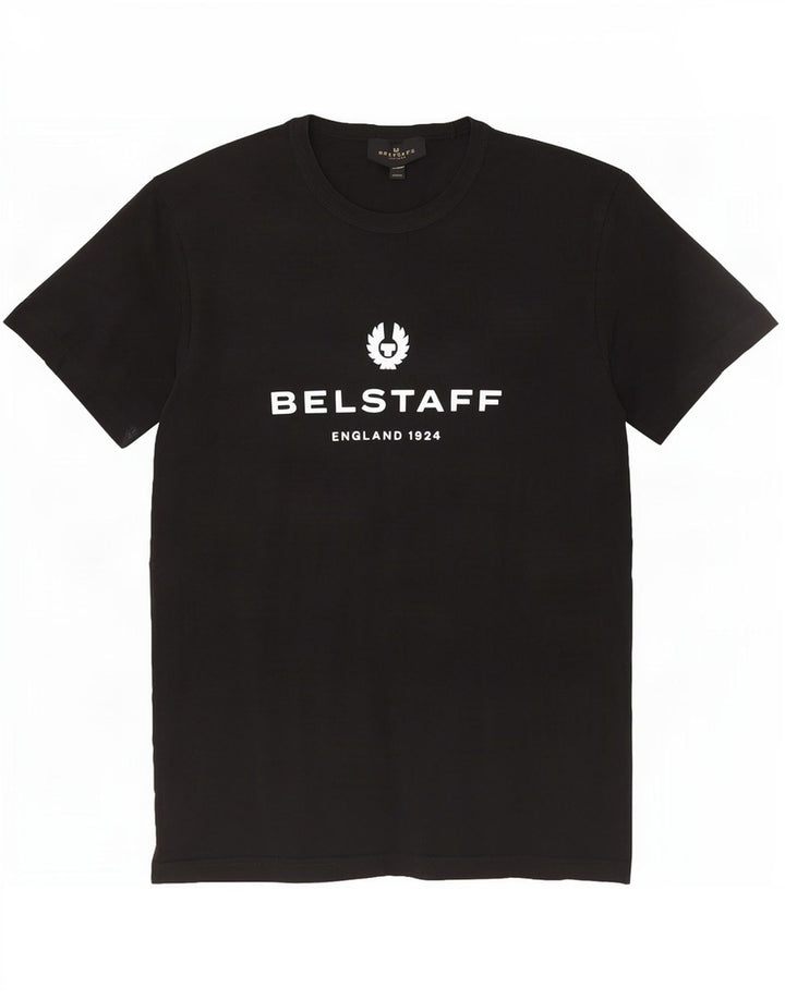 Męski T-shirt z grafiką Belstaff, duży, czarny, bawełniany