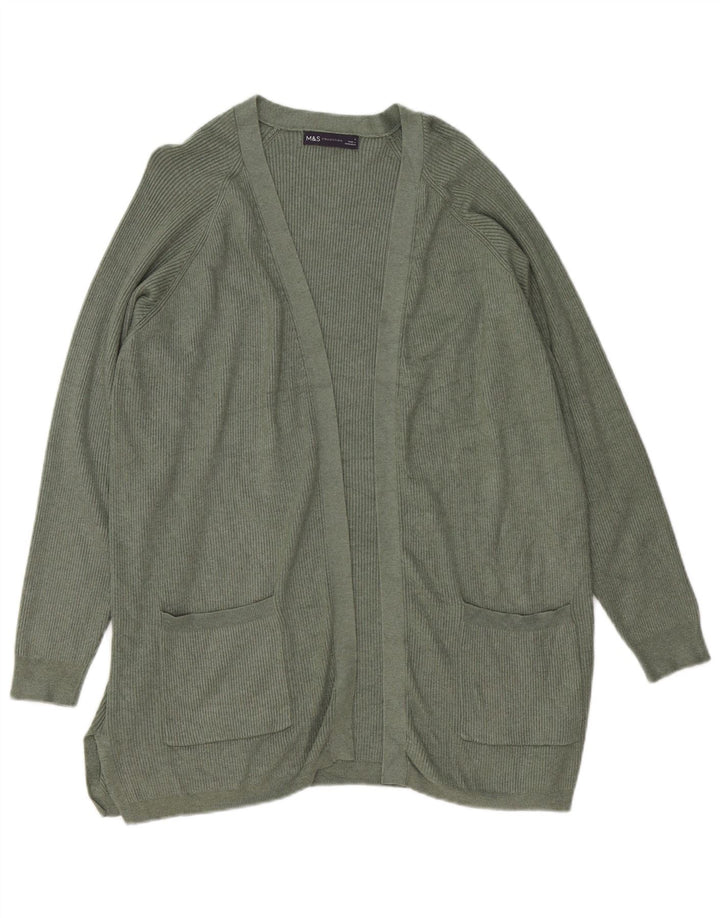 Marks & Spencer Damski sweter o przedłużonym fasonie, UK 16, duży, khaki