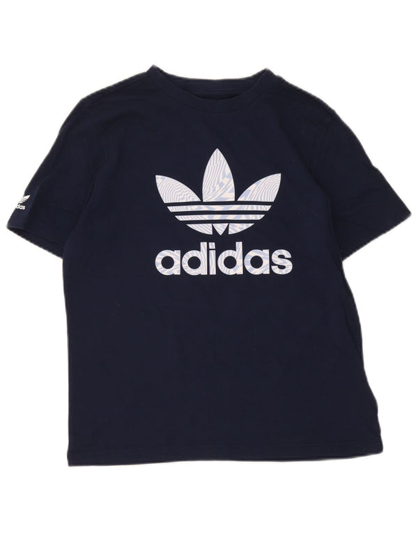 Chłopięca koszulka z grafiką Adidas Top 11-12 lat, granatowa, bawełniana