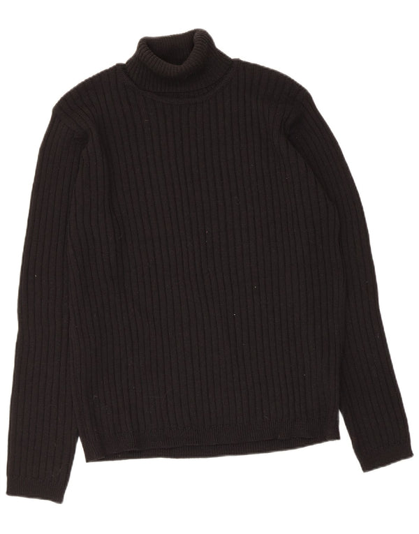 Damski sweter z golfem Zara UK 16, duży, czarny, wełniany