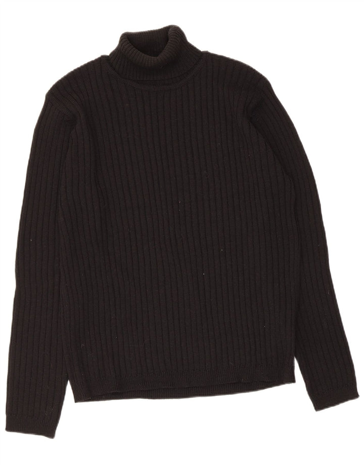 Damski sweter z golfem Zara UK 16, duży, czarny, wełniany