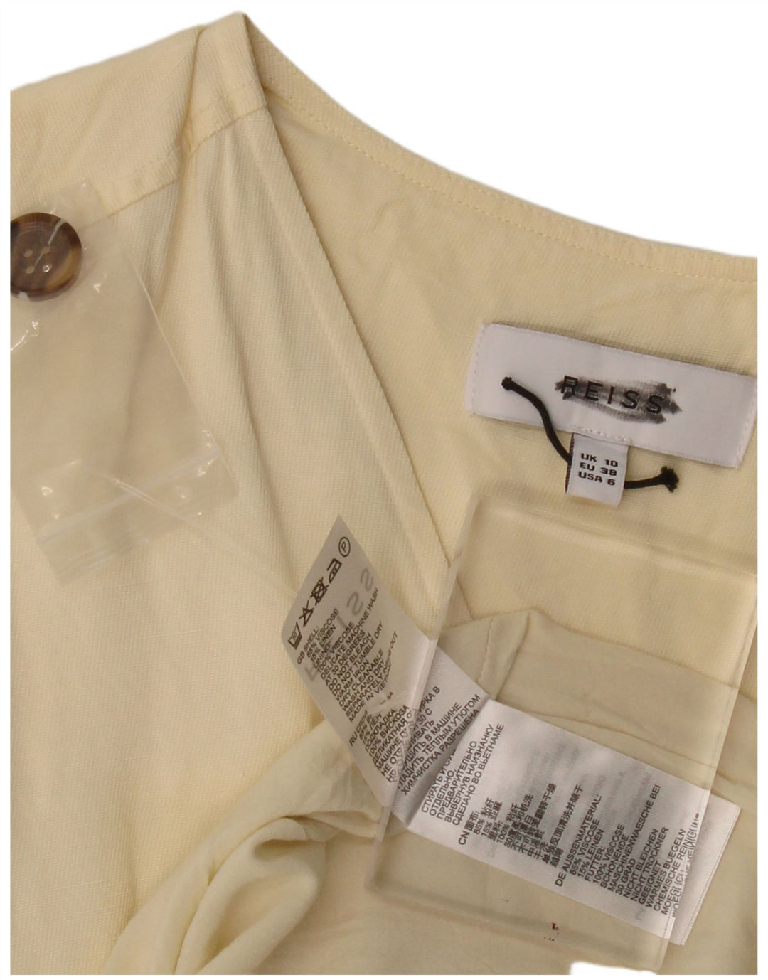 Damska sukienka płaszczowa REISS UK 10 Small Beżowa wiskoza