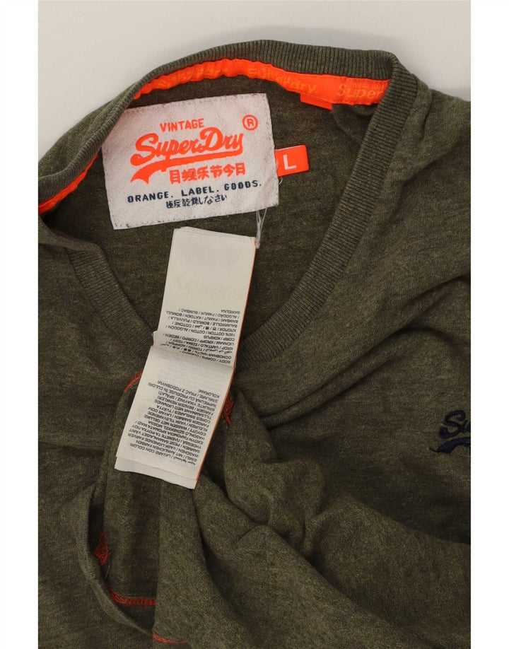 T-shirt męski Superdry, duży, bawełniany khaki z plamkami