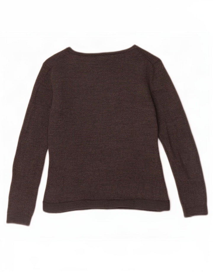 Sweter dziewczęcy Massimo Dutti z dekoltem w łódkę 7-8 lat, szara wełna