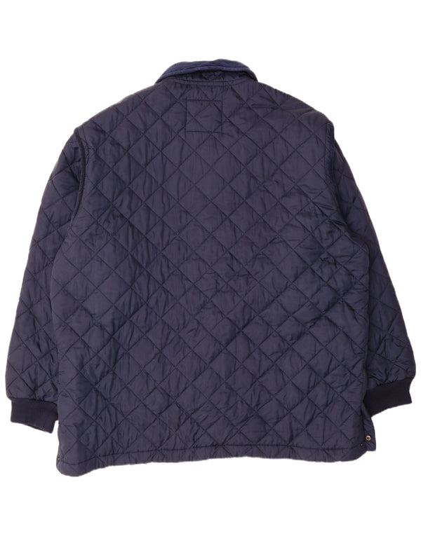 Męska pikowana kurtka European Project UK 44 2XL Granatowy nylon