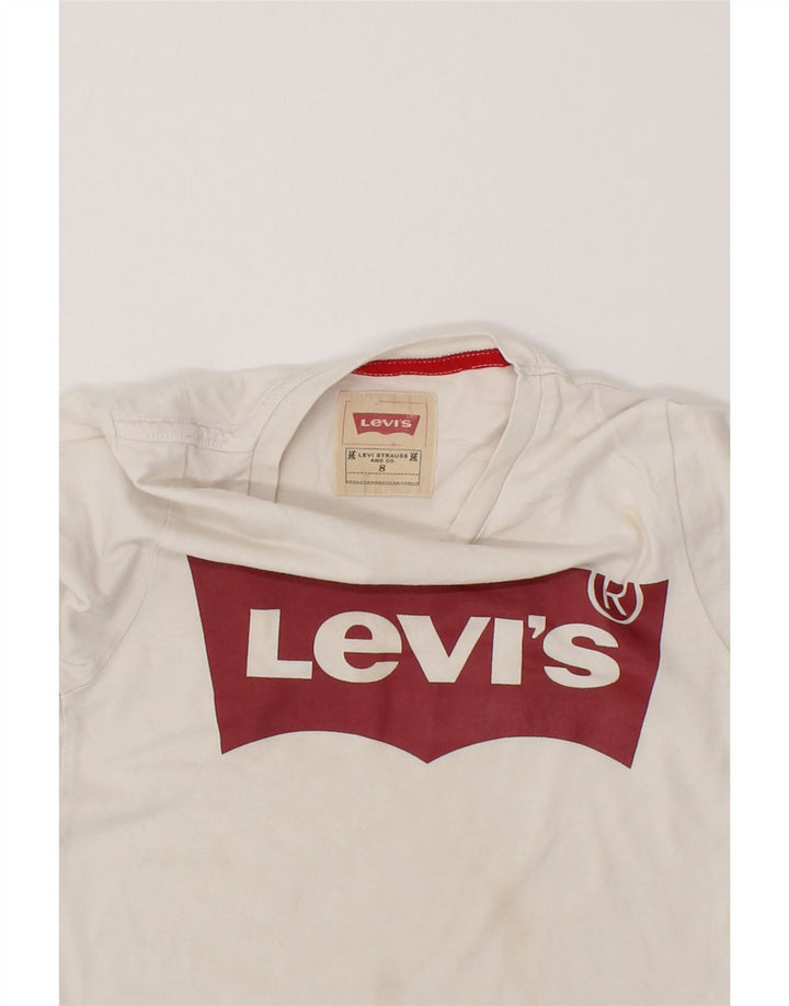 LEVI'S Boys Graphic T-Shirt Top 7-8 Years White Vintage Levi's and Second-Hand Levi's from Messina Hembry 