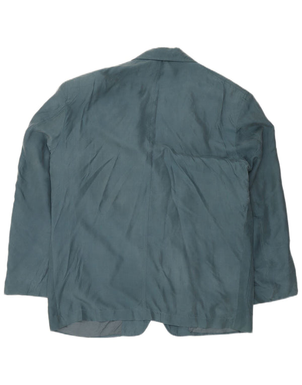 Męska marynarka zapinana na 2 guziki TRUSSARDI IT 54 2XL Niebieski jedwab