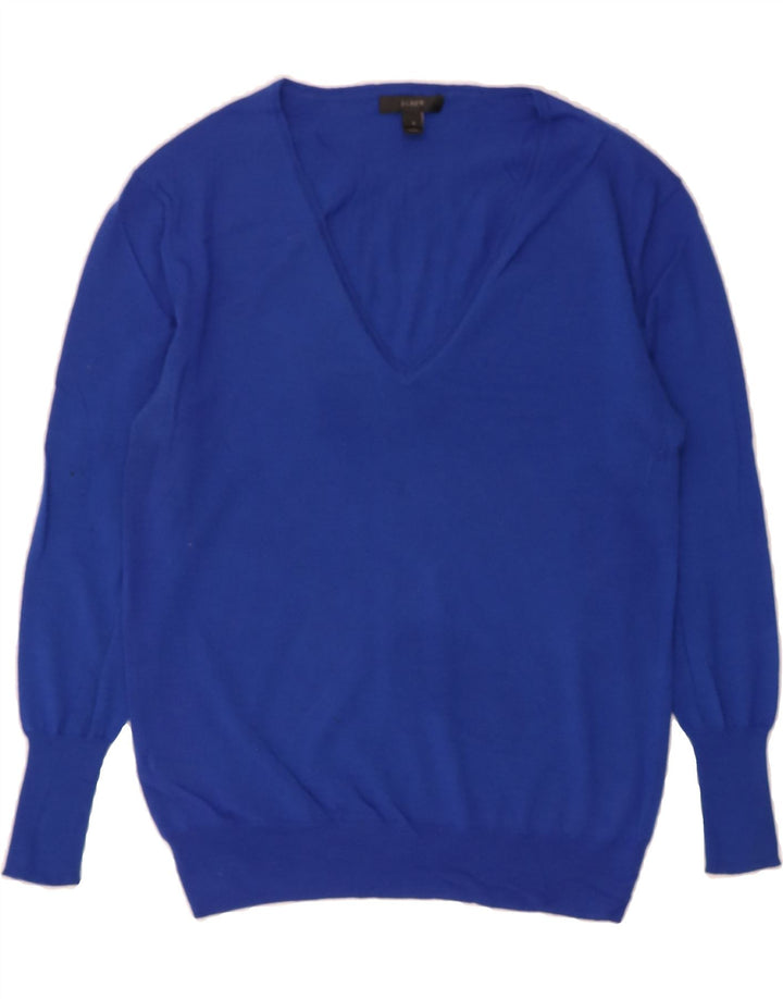 J. CREW Womens V-Neck Jumper Sweater UK 10 Small Blue Vintage J. Crew and Second-Hand J. Crew from Messina Hembry 