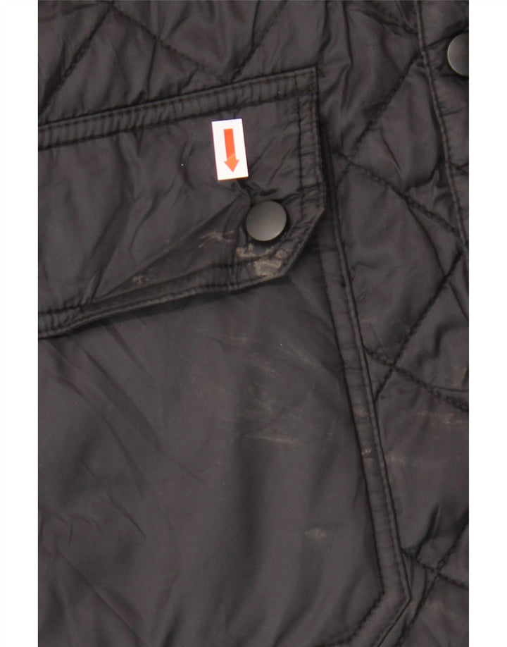 SUPERDRY Męska pikowana kurtka z kapturem UK 36 Small Black Nylon