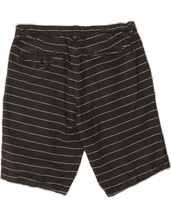 QUIKSILVER Mens Chino Shorts W30 Medium Grey Striped Cotton Vintage Quiksilver and Second-Hand Quiksilver from Messina Hembry 