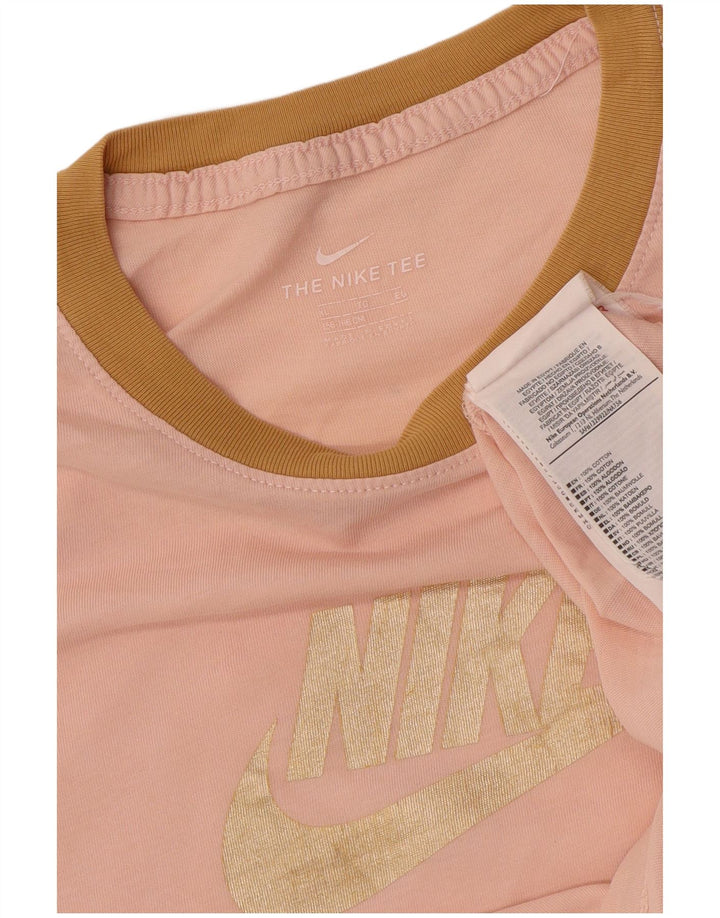 Dziewczęcy T-shirt z grafiką NIKE 13-14 lat XL, różowy, bawełniany