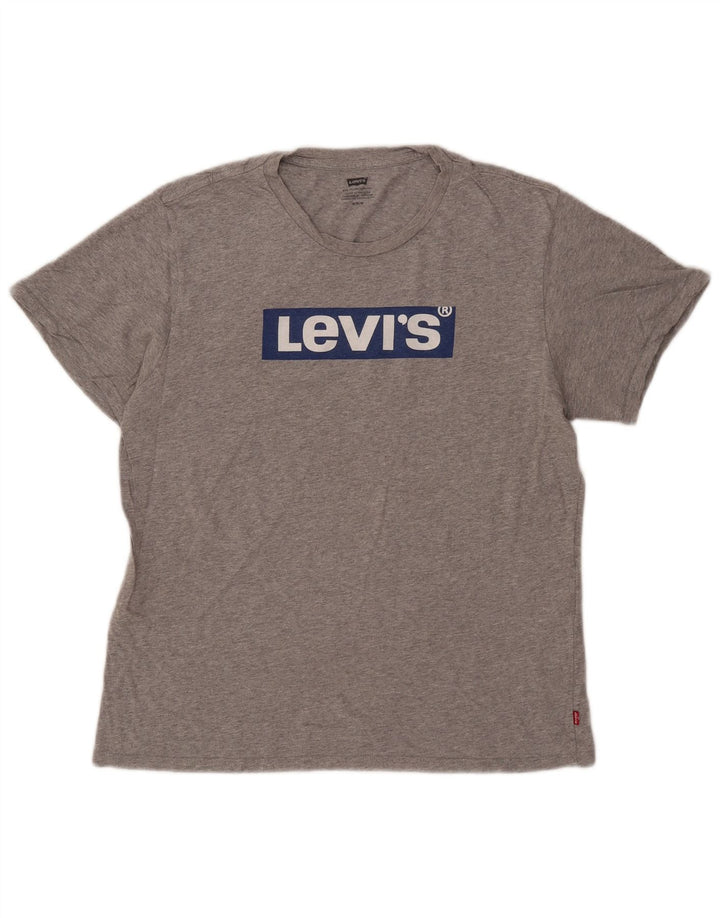 Męska koszulka z grafiką Levi's, średnia szara bawełna