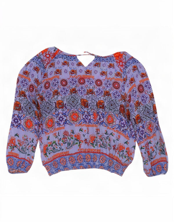 Damska bluzka oversize z długim rękawem Desigual UK 18 XL w niebieskie kwiaty