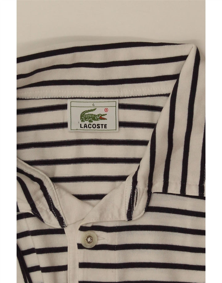 Męska koszulka polo Lacoste, rozmiar 4, średnie białe prążki