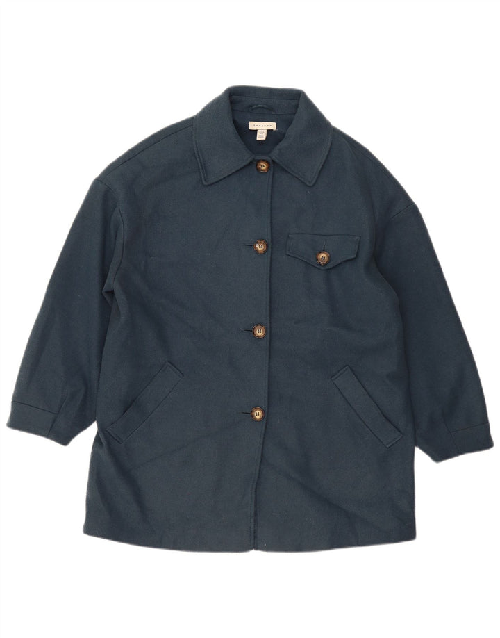 Topshop damski płaszcz oversize UK 10, mały, niebieski, poliester