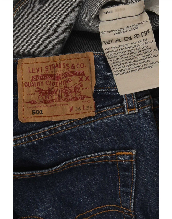 Męskie jeansy Levi's 501 Straight W36 L32 Niebieskie bawełniane