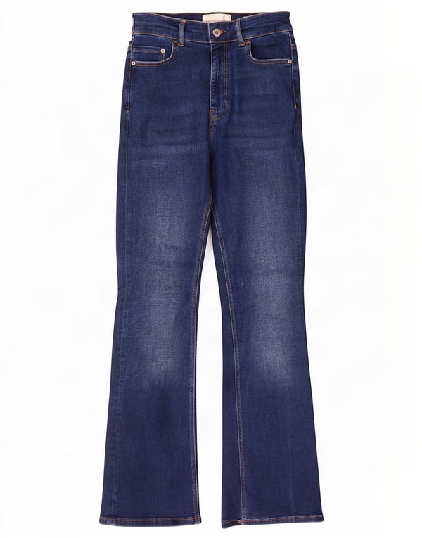 Marks & Spencer Damskie jeansy rozkloszowane z wysokim stanem UK 8 Small W24 L29 Niebieskie