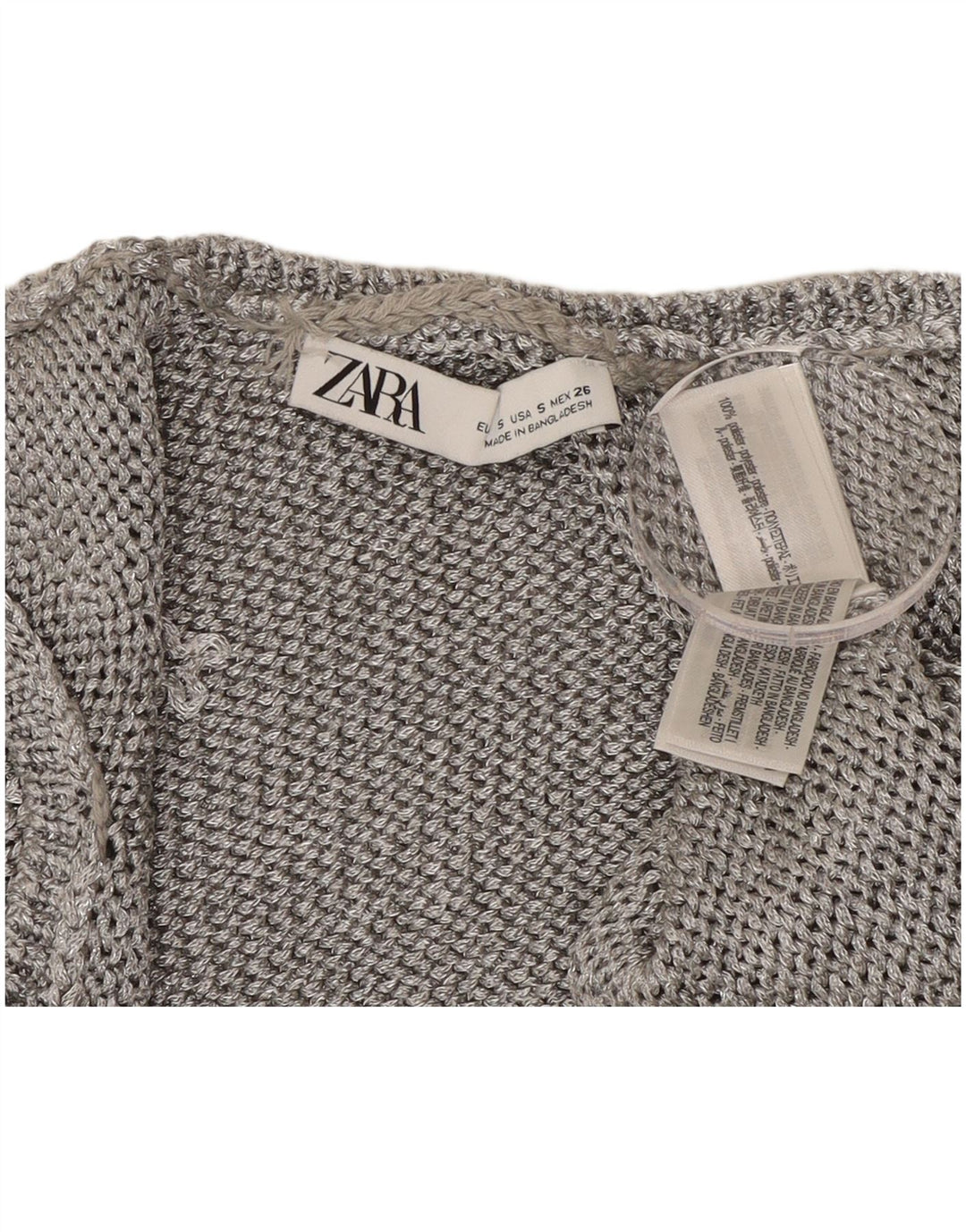 Damski podkoszulek Zara Crop Vest UK 10 Small Silver Polyester