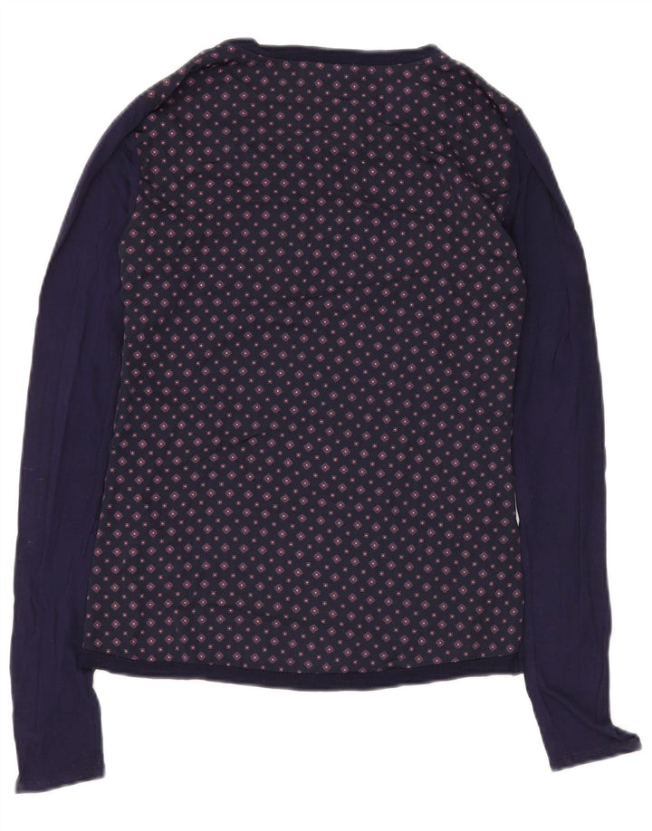 Top damski Tommy Hilfiger z długim rękawem UK 12, średni granatowy geometryczny