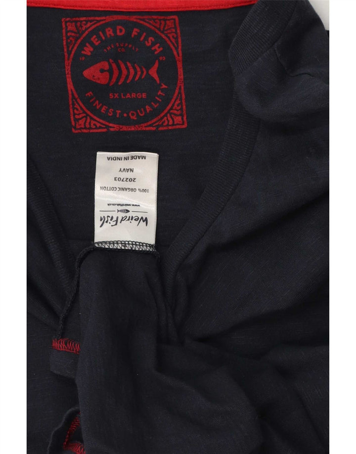 T-shirt męski Weird Fish, 5XL, granatowy, bawełniany