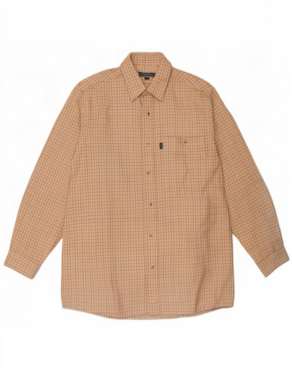 Champion Mens Shirt Medium Beige Check Polyester