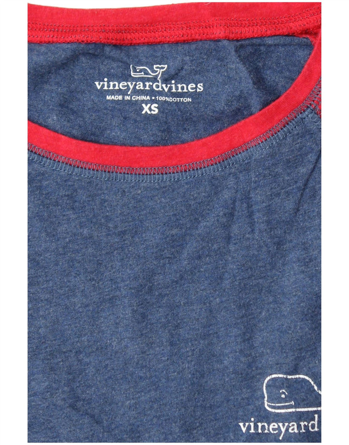 Damski top graficzny VINEYARD VINES z długim rękawem, UK 6 XS, w kolorze niebieskim