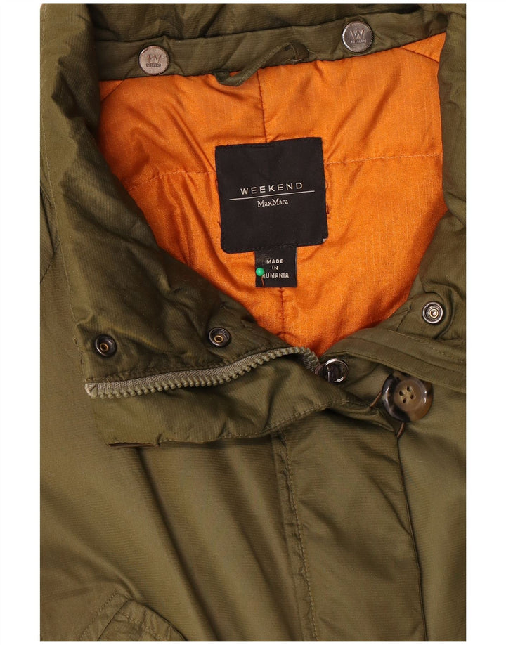 Damska ocieplana kurtka weekendowa Max Mara UK 14, średni khaki, poliester