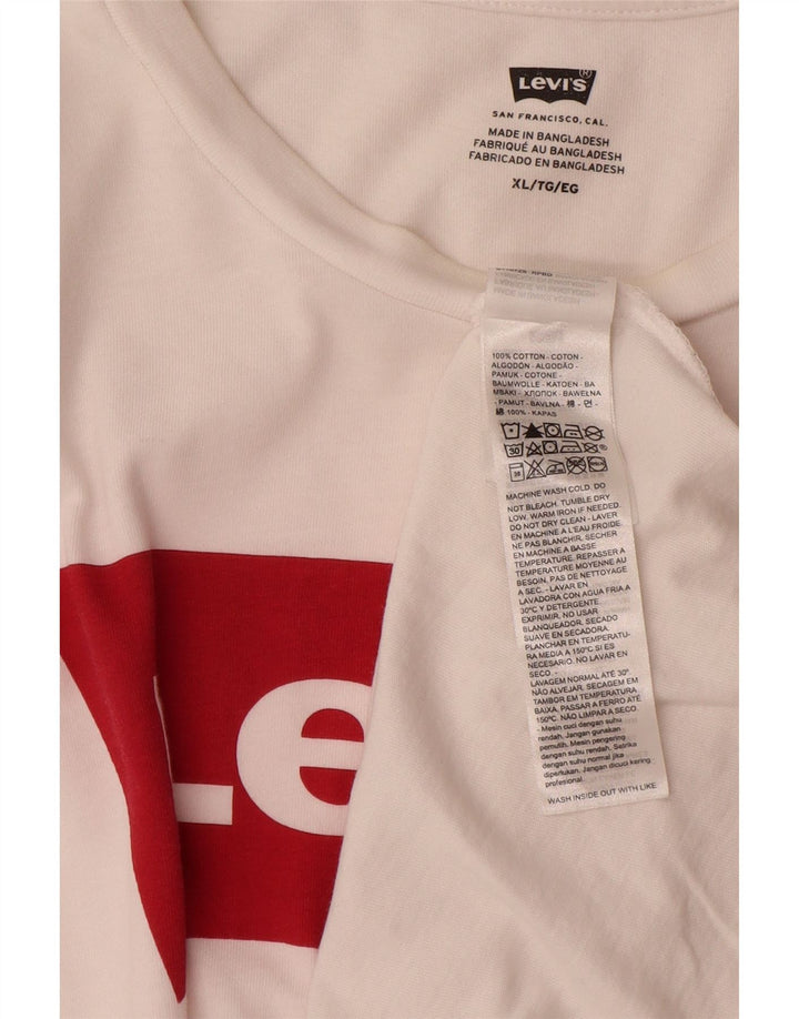 Męski T-shirt z grafiką LEVI'S Top XL, biała bawełna