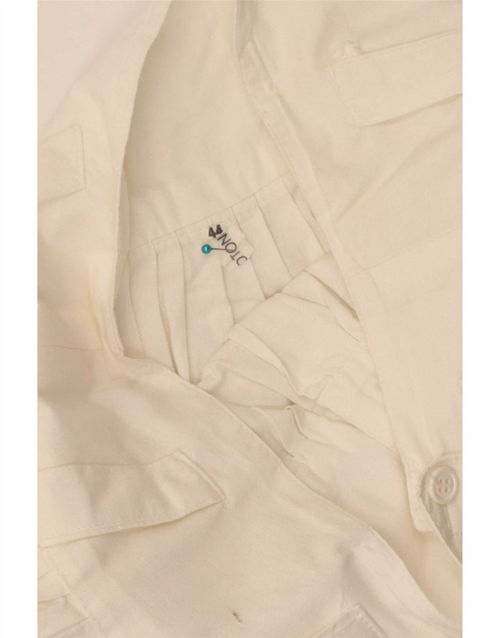 Vintage damska plisowana spódnica IT 44 Medium W28 biała bawełna