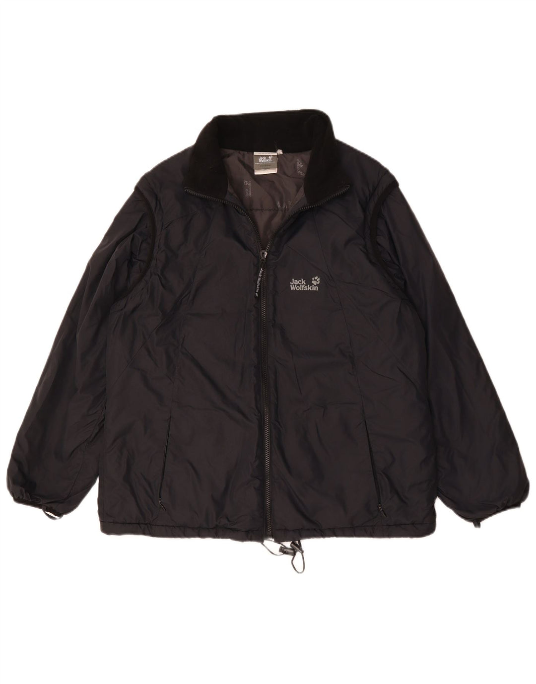 Damska kurtka wiatrówka Jack Wolfskin z wyściółką UK 18 XL, czarna, poliamid