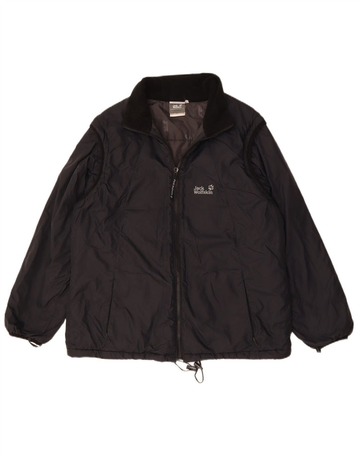 Damska kurtka wiatrówka Jack Wolfskin z wyściółką UK 18 XL, czarna, poliamid