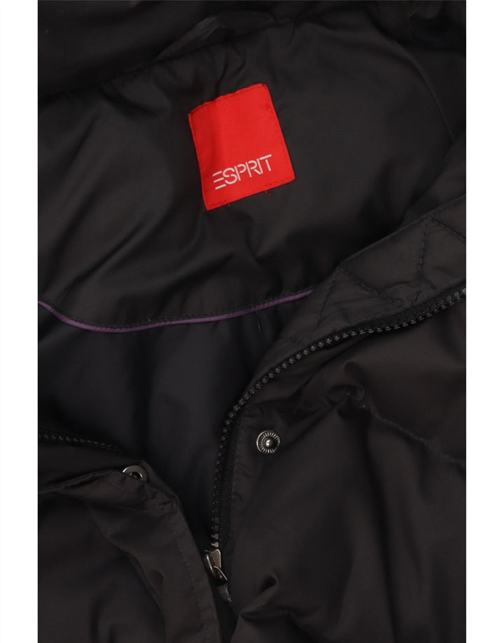 ESPRIT Womens Hooded Padded Gilet UK 14 Medium Black