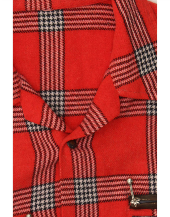 VINTAGE Mens Flannel Shirt Medium Red Check Wool Vintage Vintage and Second-Hand Vintage from Messina Hembry 