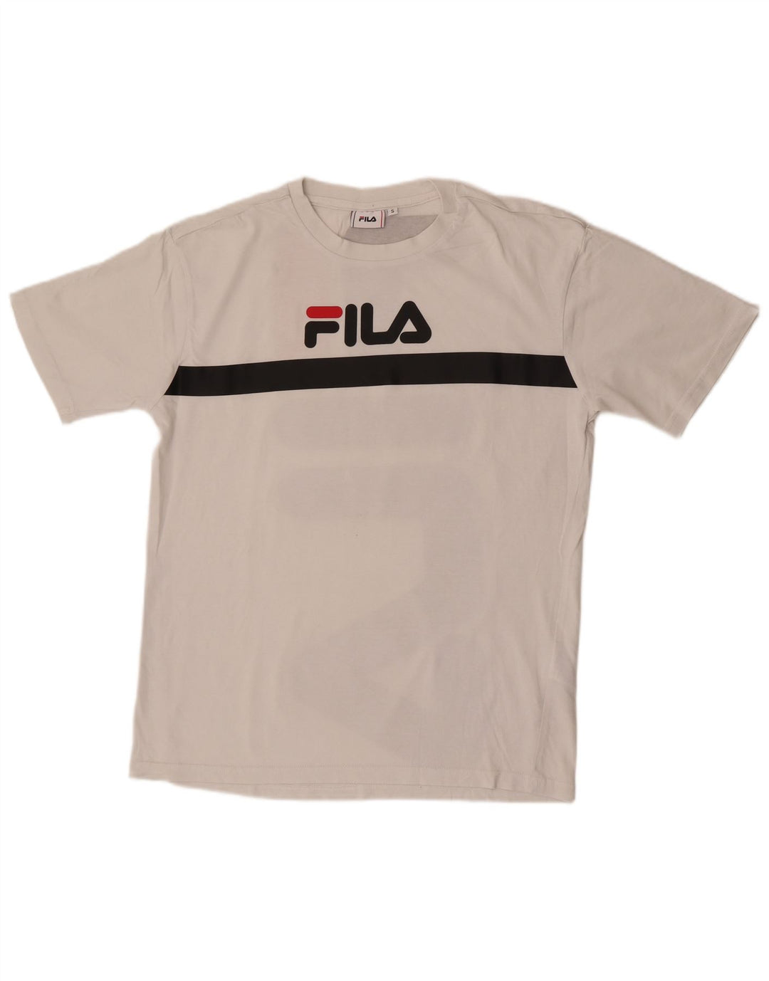 Męski T-shirt Fila z grafiką, mały, bawełniany w białe paski