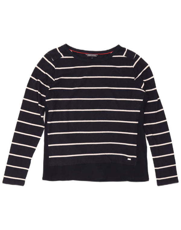 Top damski TOMMY HILFIGER z długim rękawem UK 10, mały, bawełniany w granatowe paski