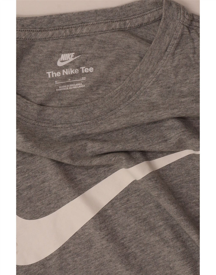 Męski T-shirt z grafiką Nike, mały, szary, nakrapiany