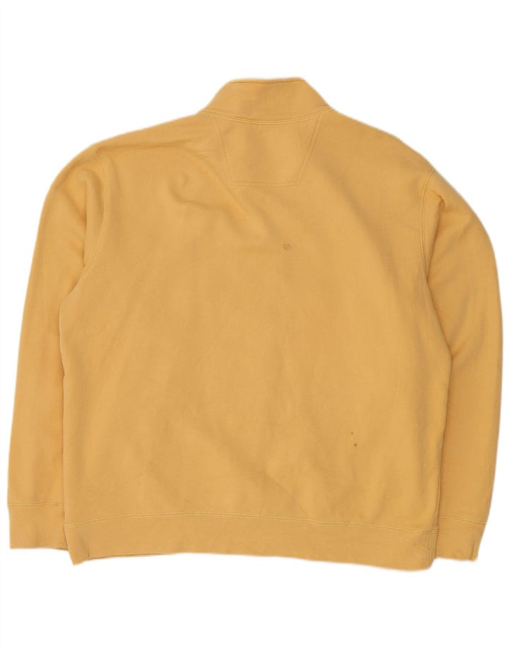Męski sweter z zamkiem błyskawicznym Eddie Bauer, duży, żółty, bawełniany