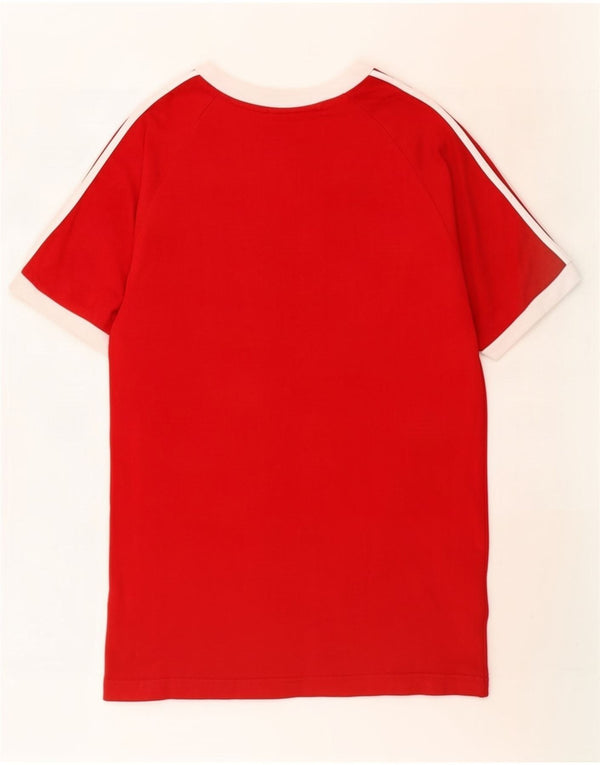 T-shirt męski Adidas, bawełniany, średni czerwony, z blokami kolorów