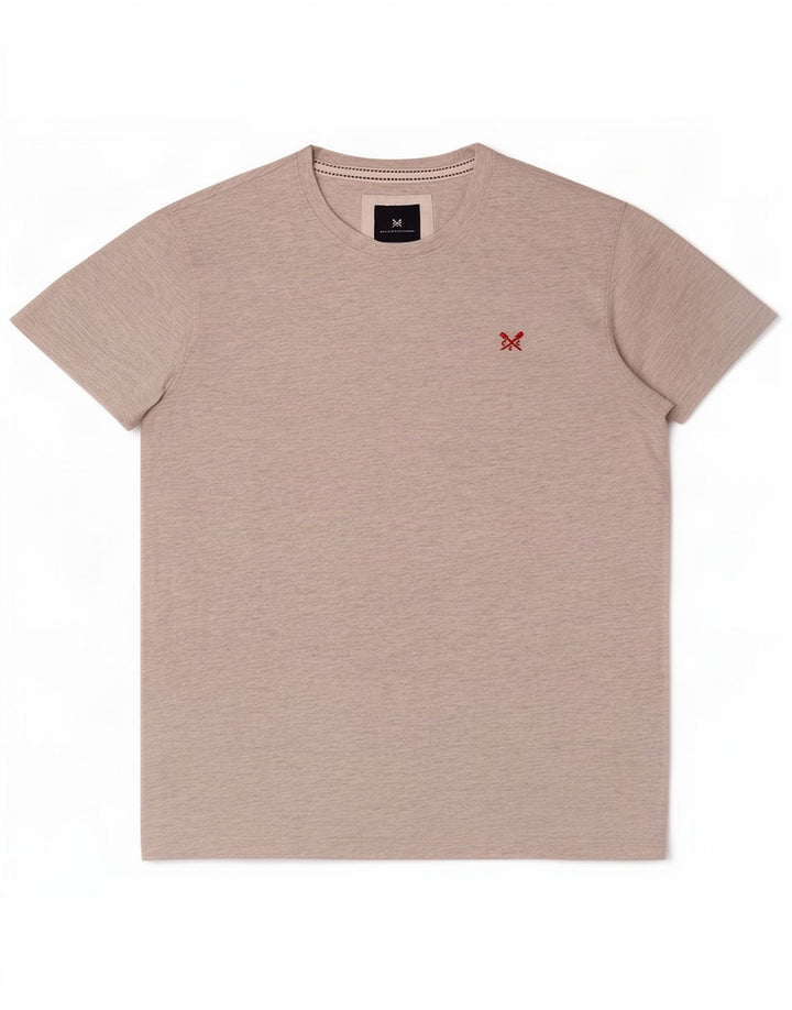 Crew Clothing Męski T-shirt Top Średniej Szarej Bawełny