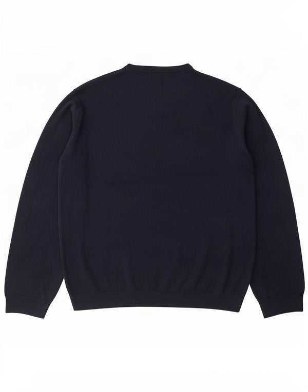 Męski sweter Marks & Spencer o regularnym kroju z dekoltem w kształcie litery V, 2XL, granatowy