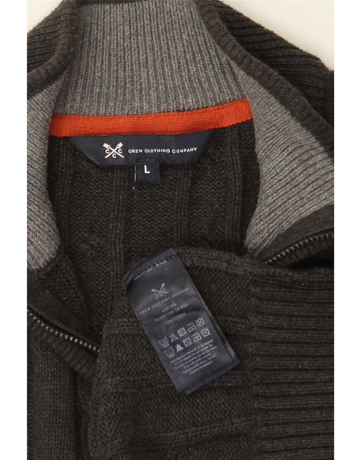 Męski sweter J. Crew z zamkiem błyskawicznym, duży, szary, bawełniany