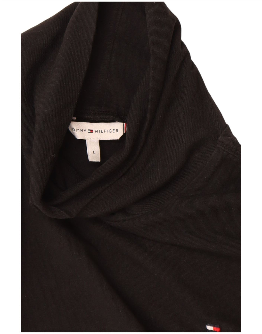 Damski top z długim rękawem TOMMY HILFIGER UK 14, duży, czarny