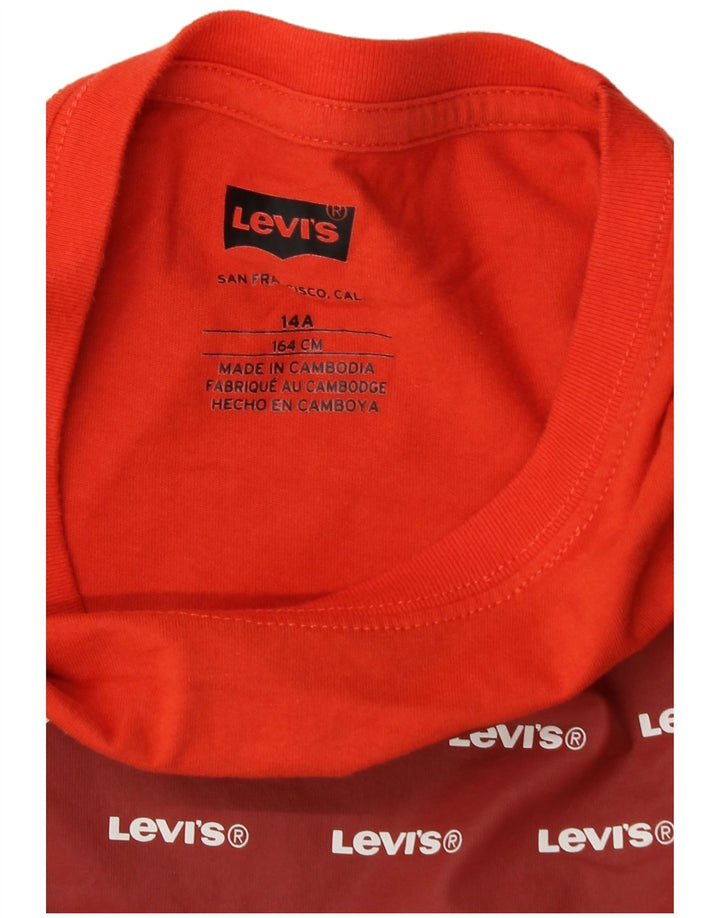 Koszulka chłopięca Levi's z grafiką, 13-14 lat, pomarańczowa