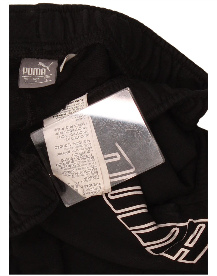Damskie spodenki sportowe PUMA z grafiką UK 14, duże, czarne, poliestrowe