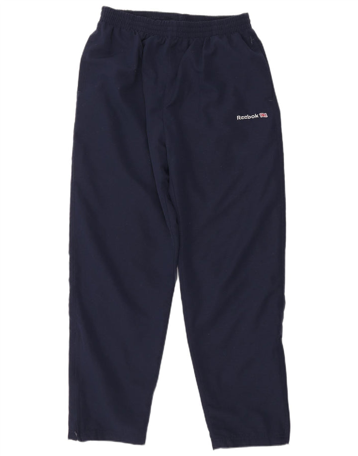 Męskie spodnie dresowe Reebok UK 14, duże, granatowe, poliestrowe