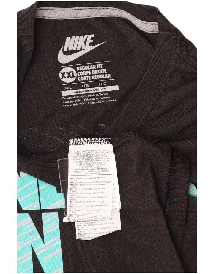 Męski T-shirt Nike o regularnym kroju z grafiką, 2XL, czarny poliester