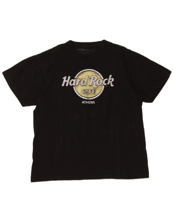 T-shirt damski Hard Rock Cafe Athens z grafiką Top UK 14, średnia czarna bawełna