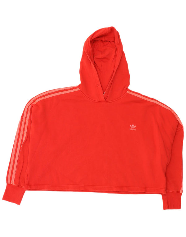 Damska bluza z kapturem Adidas Crop Oversized UK 14 Średnia czerwona bawełna