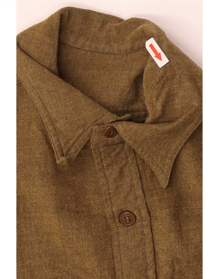 Męska koszula flanelowa vintage, średnio zielona klasyczna